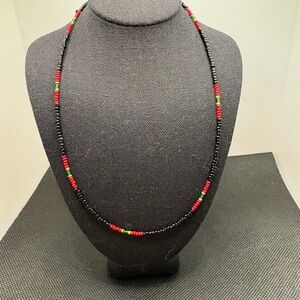 Handmade Multicolor Beaded Necklace, 16”
